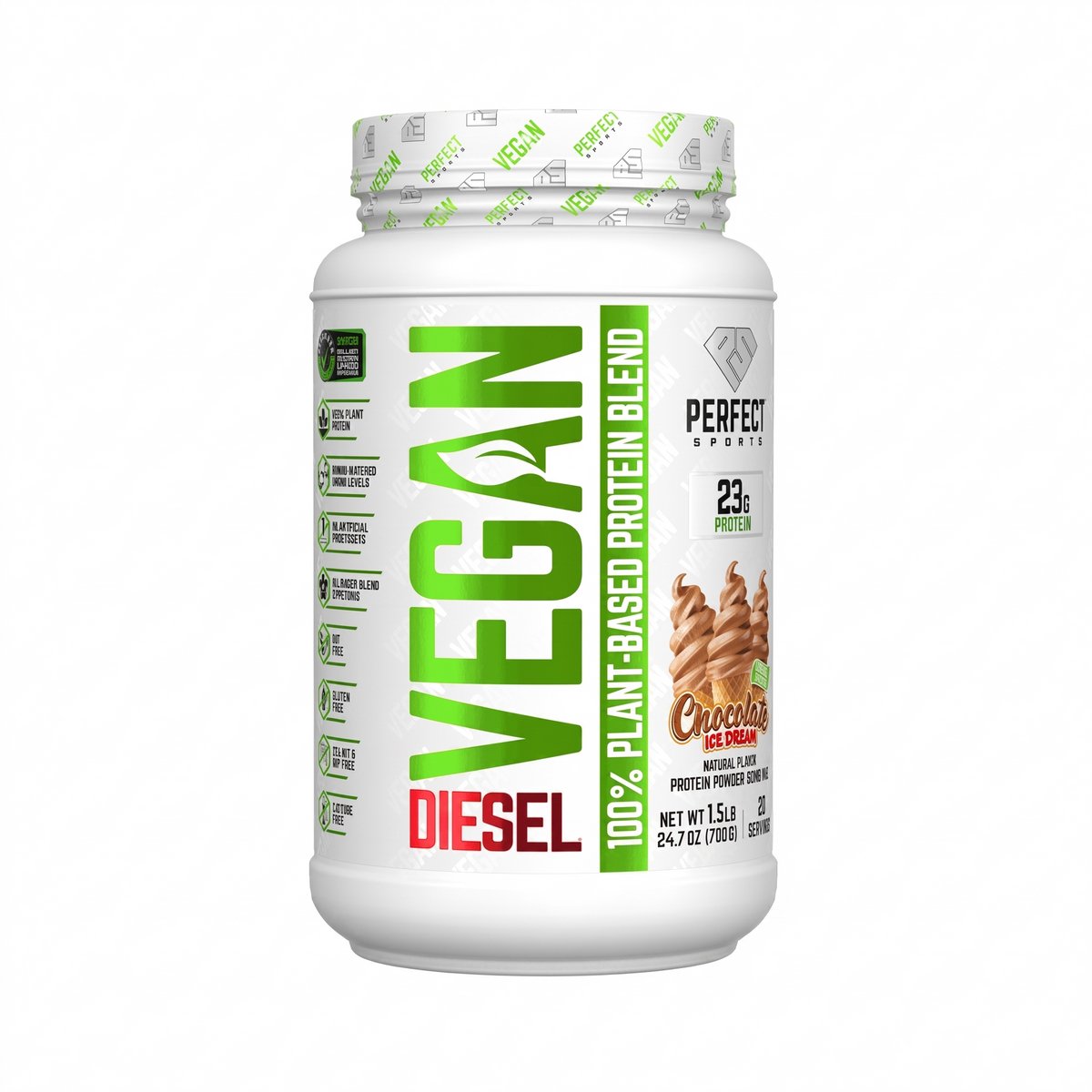 Perfect Sports Diesel Vegan 100% Plant-Based Protein (700g) Chocolate Ice Dream - Eiwitten - Veganistisch eiwit