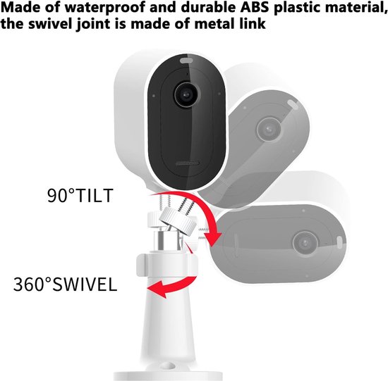 Met standaard 1/4"-20 draad beveiligingscamera wandhouder geschikt voor Arlo Pro 4, Arlo Ultra, Arlo Essential Spotlight, Ring Stick Up Cam Elite, Ring Stick Up Cam Plug in, Eufy 2/2C van met — afbeelding 4