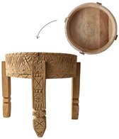 Noa May | Souk bijzettafel | Naturel | Hout | Boho | Handgemaakt Marrakesh/Marokko | Ø 60 x h 46 cm