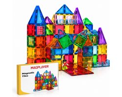 Magnetische Bouwstenen – 50-delige Magnetische Tegel Set – Cadeau kind - Montessori speelgoed - Educatief Speelgoed voor Kinderen – Creatieve Bouwset vanaf 3 jaar - Magnetic tiles