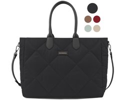 Mommsy Luiertas – Verzorgingstas – Mom Bag – Thermo Vak – Gewatteerde Puffer Stof – Mommy Bag – Extra Ruim – Waterafstotend – Organizer – Lichtgewicht – Zwart