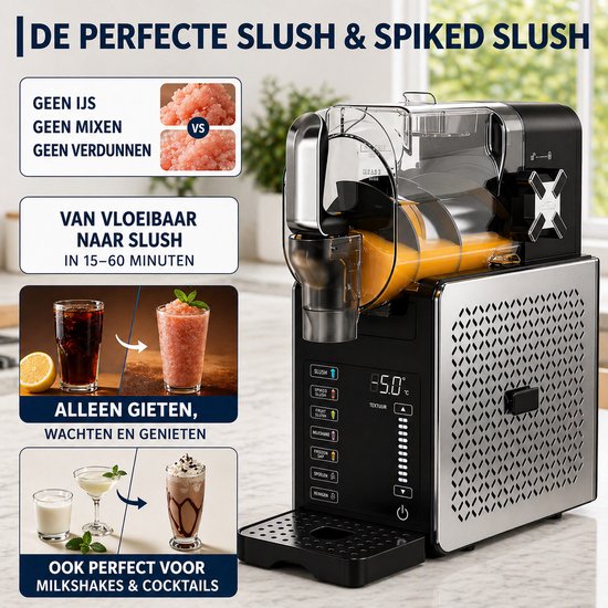 Sello! slush-ijsmachine - slush puppy maker - 6 programma’s - 10 textuurinstellingen - stil in gebruik - zelfreinigend - 1,9L van Merkloos — afbeelding 2