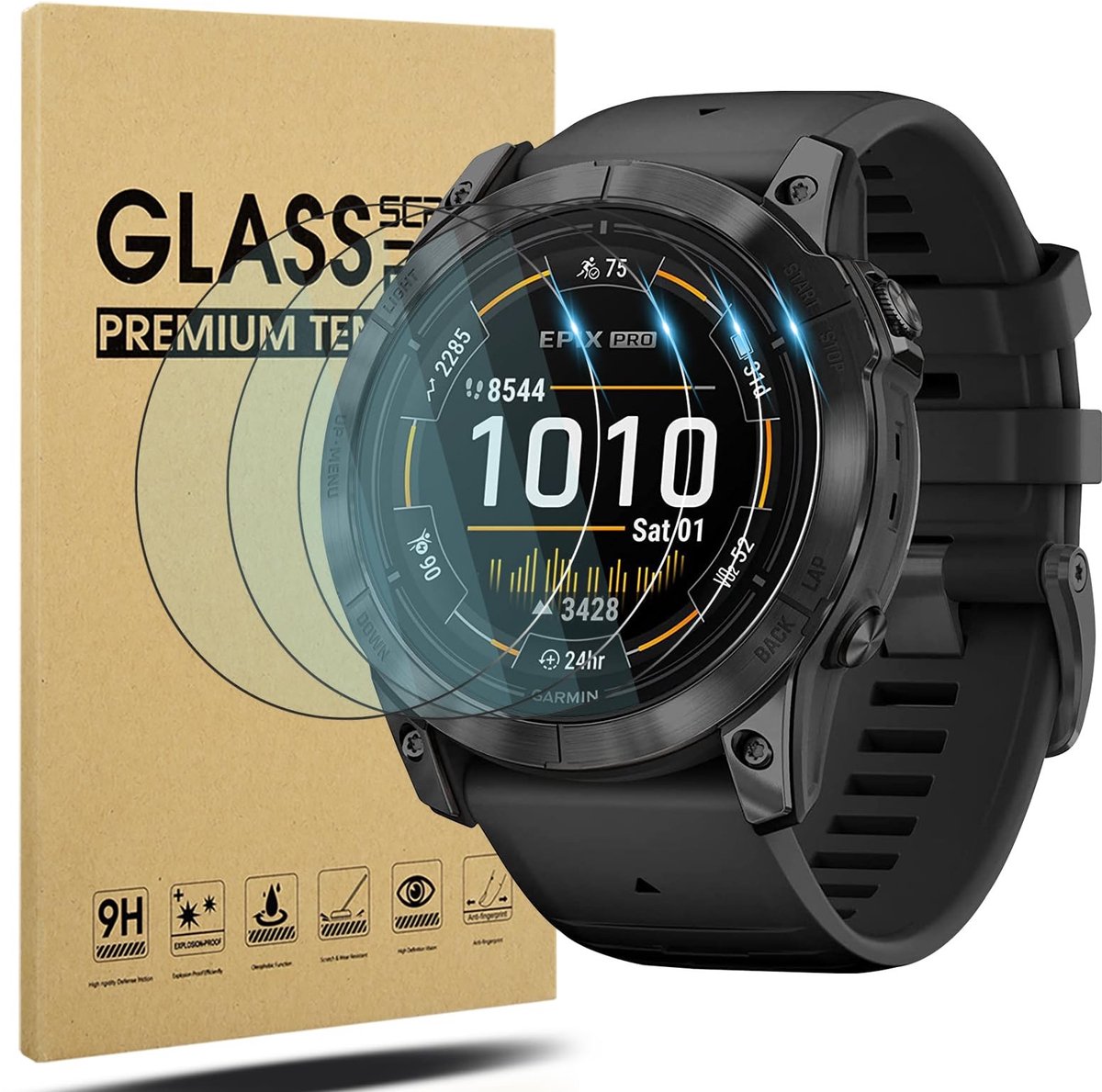 Allecto - Schermbeschermer - Garmin Epix Pro 51mm - Gehard Glas - Krasbestendig - HD Bescherming - Geschikt voor Smart Watch - 4-Pack
