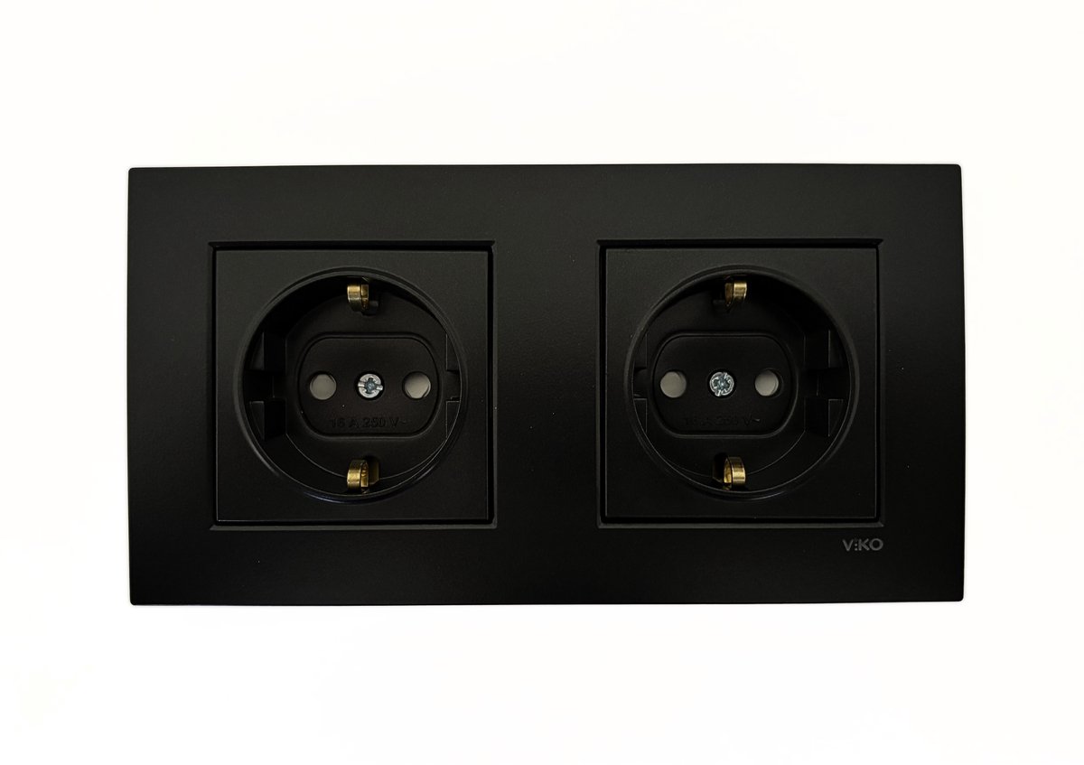 Panasonic Viko [Novella] - Stopcontact Tweevoudig - Zwart - Inbouw