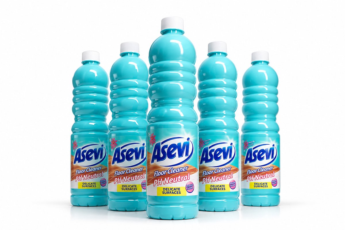Asevi Vloerreiniger pH Neutraal 1L – Voor Parket, Marmer & Natuursteen – Streeploos Schoon & Beschermend - 5 pack