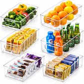 BOTC Organizer bakjes - Koelkast Organizer - 6 Stuks 3 maten Opbergbox - Keuken Organizers - Opbergdoos - Transparant