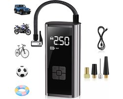 Fietspomp - Fietspomp elektrisch - Elektrische luchtpomp - 7.5x4.8x16.5 cm - Elektrische luchtpomp - Accu - Compressor - mini-draagbare luchtcompressor - Bandenpomp - Voor auto - Motorfiets - Ballen - USB-powerbank (150 psi/10,3 bar - led - Autostop)