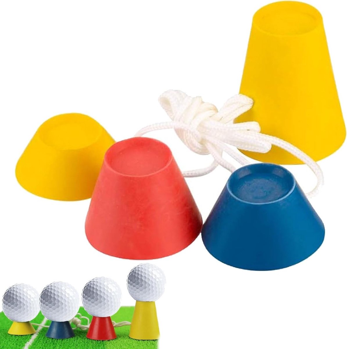 Jumbo Winter Rubber Golf Tees - 4 Stuks, Verstelbare Hoogtes voor IJs en Indoor/Outdoor Oefeningen, Ideaal voor Golftraining en Sportactiviteiten
