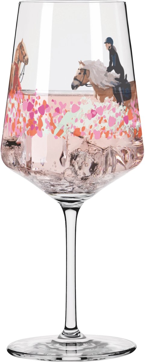 Ritzenhoff Cocktailglas - Bloemenveld Paardrijden Design - Kristalglas - 544 ml - Voor Gin-Tonic, Aperol Spritz, Wijn en Meer - Geschikt voor de Vaatwasser - Paardensport - Made in Germany