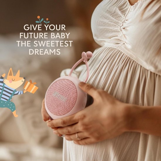 White Noise Machine Baby - 15 Geluiden met Nachtlampje, USB Oplaadbaar, Babyslaapliedjes en Witte Ruis, roze — afbeelding 4