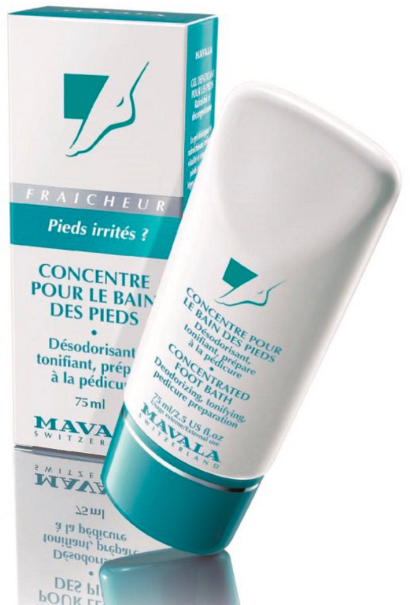 Mavala Geconcentreerd Voetenbad – Verzachtend En Verfrissend Foot Bath Voor Vermoeide Voeten - Verzacht Eelt En Bereidt Voeten Voor Op Pedicure - Met Eucalyptus & Citroen - Deodoriserende Voetverzorging - 75 ml