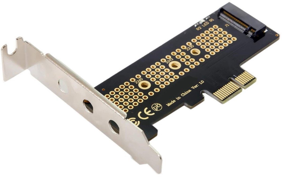 Allecto - M.2 NVME naar PCIe 3.0 Adapter - SSD uitbreidingsoptie - 8cm en 12cm slot houder - Perfect voor gaming - Ondersteunt hoge snelheid - Gesc...