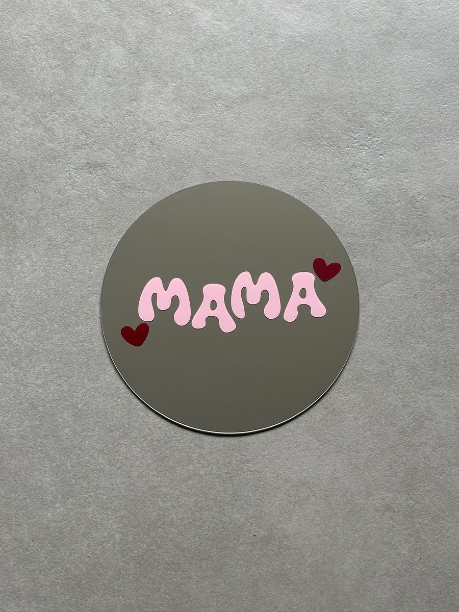 Blemz Blemzstudio - Mama - 20 cm spiegel rond - roze burgundy