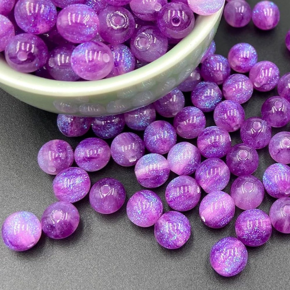 Allecto - Ronde Acryl Kralen - 10 Kleurrijke Stuks - Perfect voor DIY Sieraden - Geschikt voor Knutselprojecten - Ideaal voor Creatieve Hobby's - K...