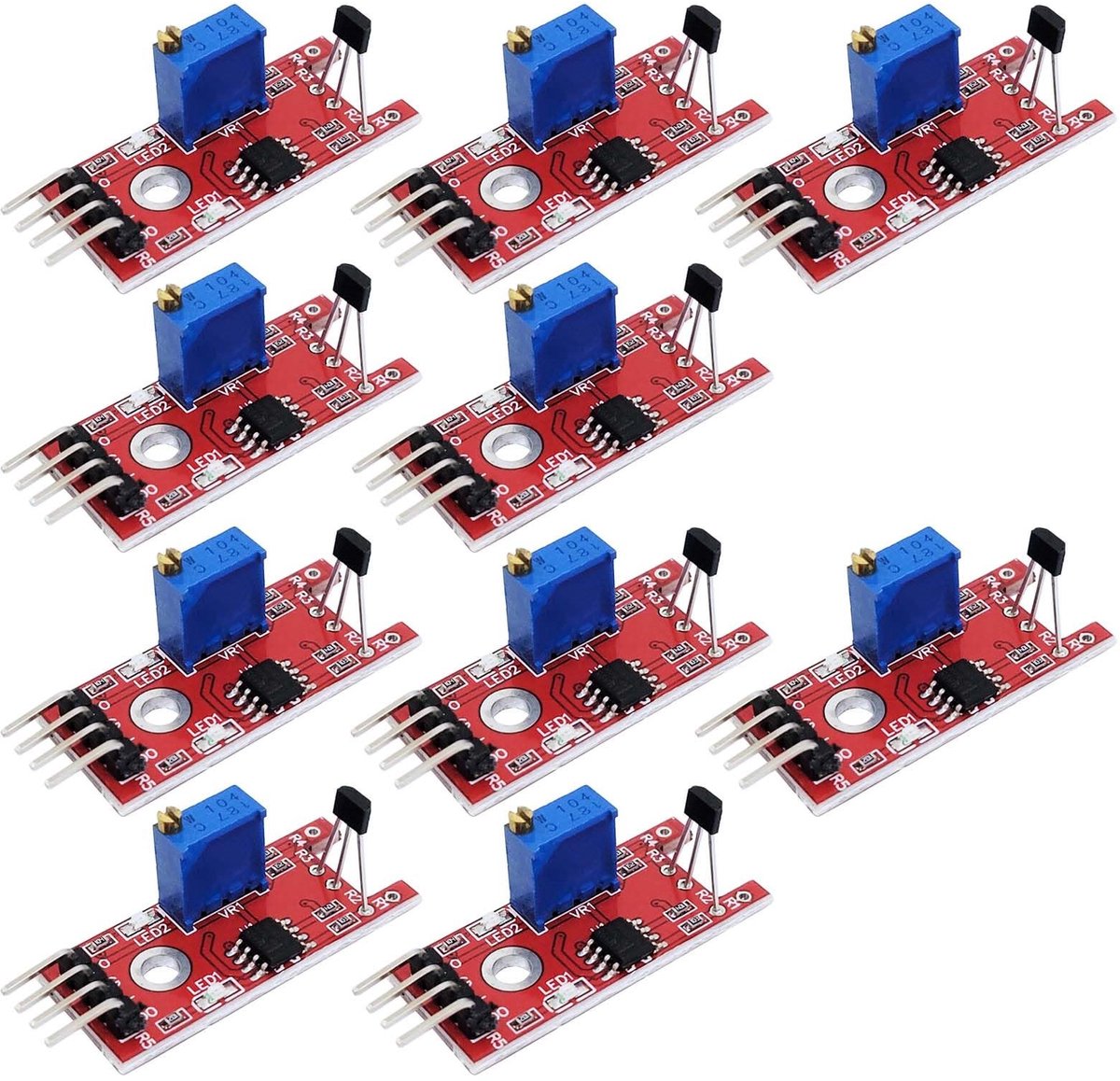 Allecto - Linear Magnetische Hall Effect Sensor Module - 10x - Voor Raspberry Pi - ESP8266 compatibel - Geschikt voor elektronica - Voor hobbyproje...