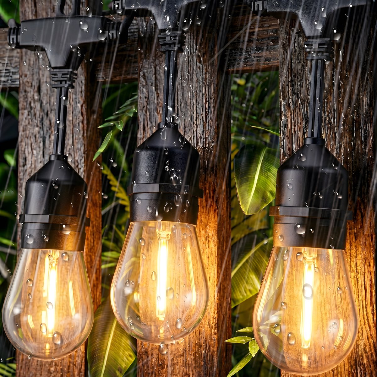 Bol.com SHINE Solar Lichtsnoer Buiten - 15 Meter - 15 LED Lampen - Hybride (Zonne-energie & Stekker) - IP65 Waterdicht - Inclusi... aanbieding