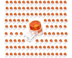 Allecto - 120 Pack K2 Butt Splice Connectors - UY Jelly Crimp - Veilig en duurzaam - Oranje - Data telefoon draad reparatie - Ideaal voor professio...