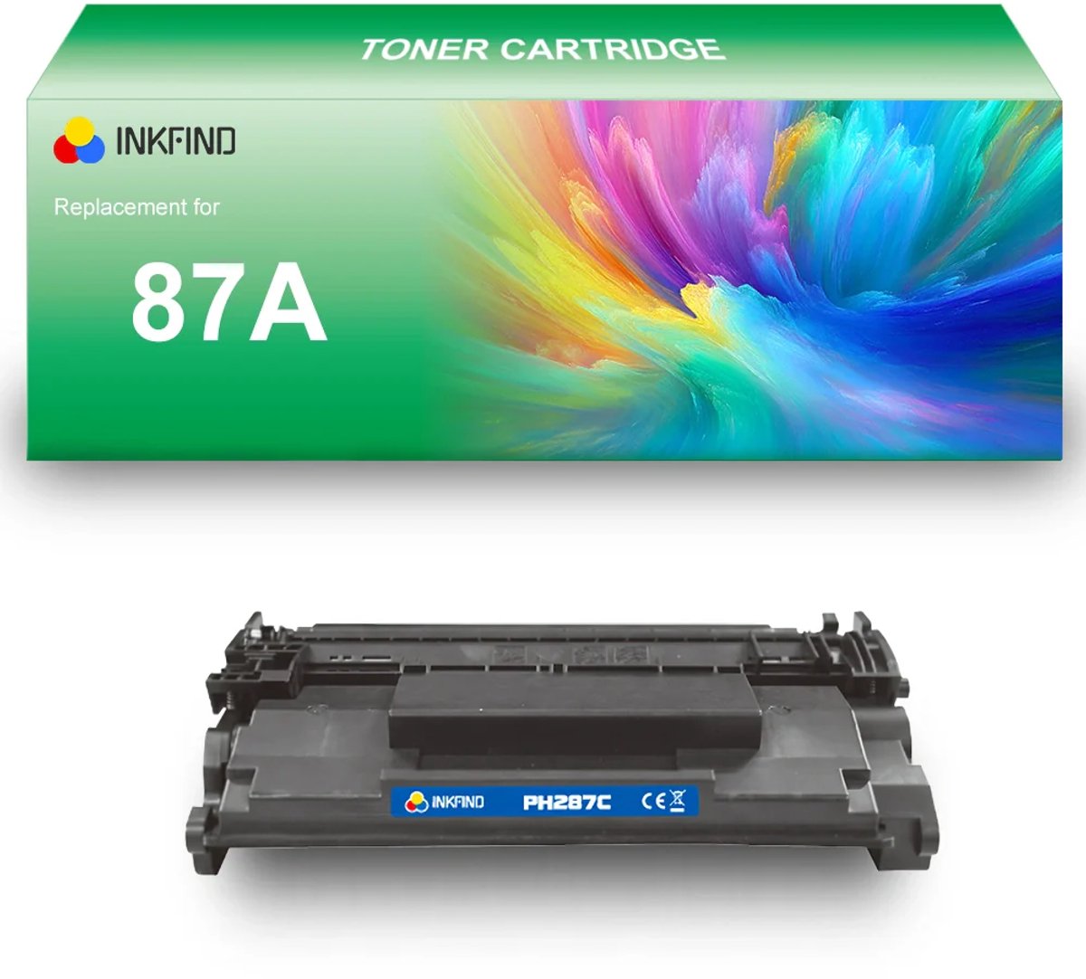 INKFIND 87A (CF287A) Tonercartridge compatibel met HP 87A CF287A - 1-pack Zwart