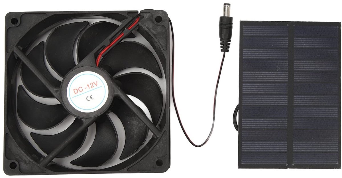 Allecto - 12V 3W Solar Ventilator Kit - Draagbare Zonne-energie Afzuigventilator - Voor binnen en buiten - Energiezuinig - Ventilatieoplossing - Ge...