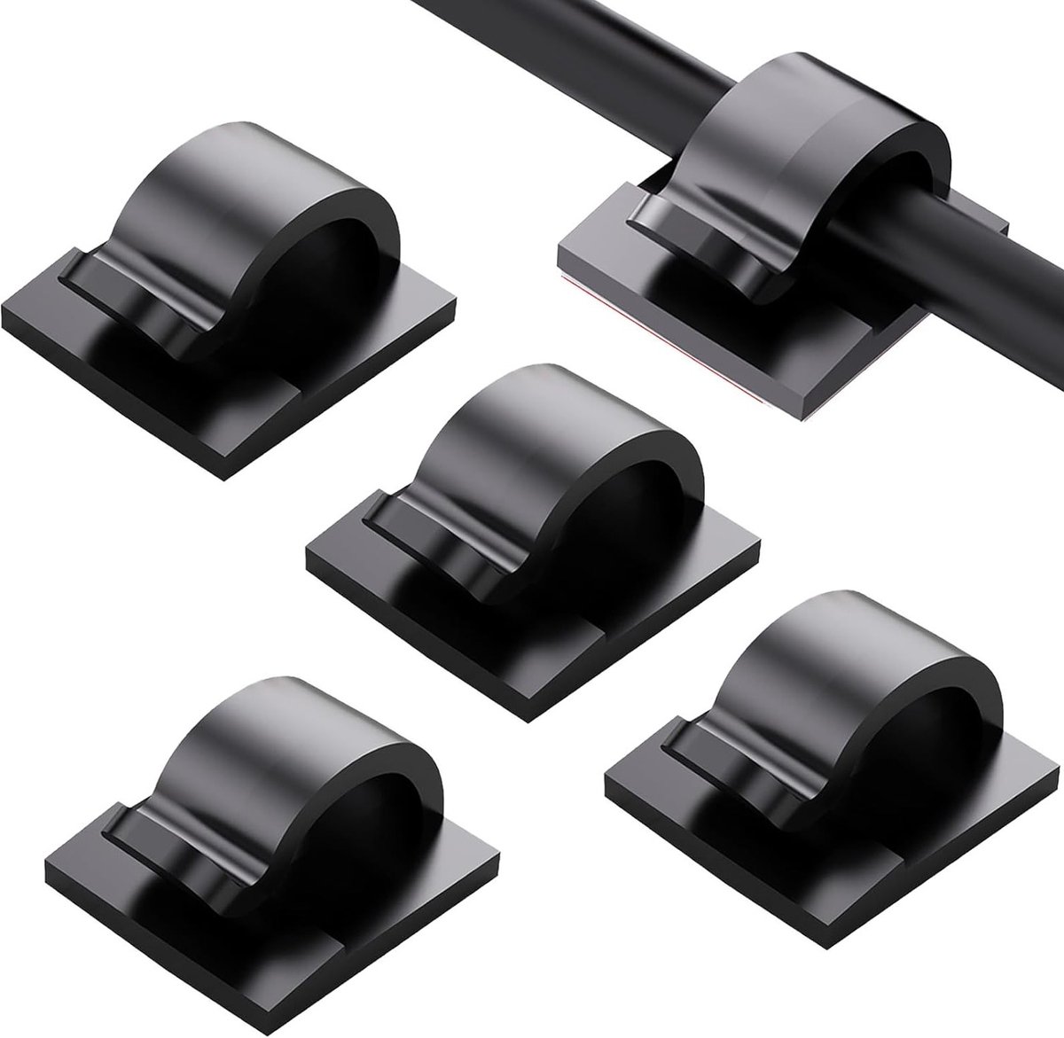 Set van 100 Zelfklevende Kabelhouders, Kabelorganizer voor Muren, Onder Tafel, Kerstverlichting en Elektronica, Ideaal voor Kabelbeheer en Opruimen