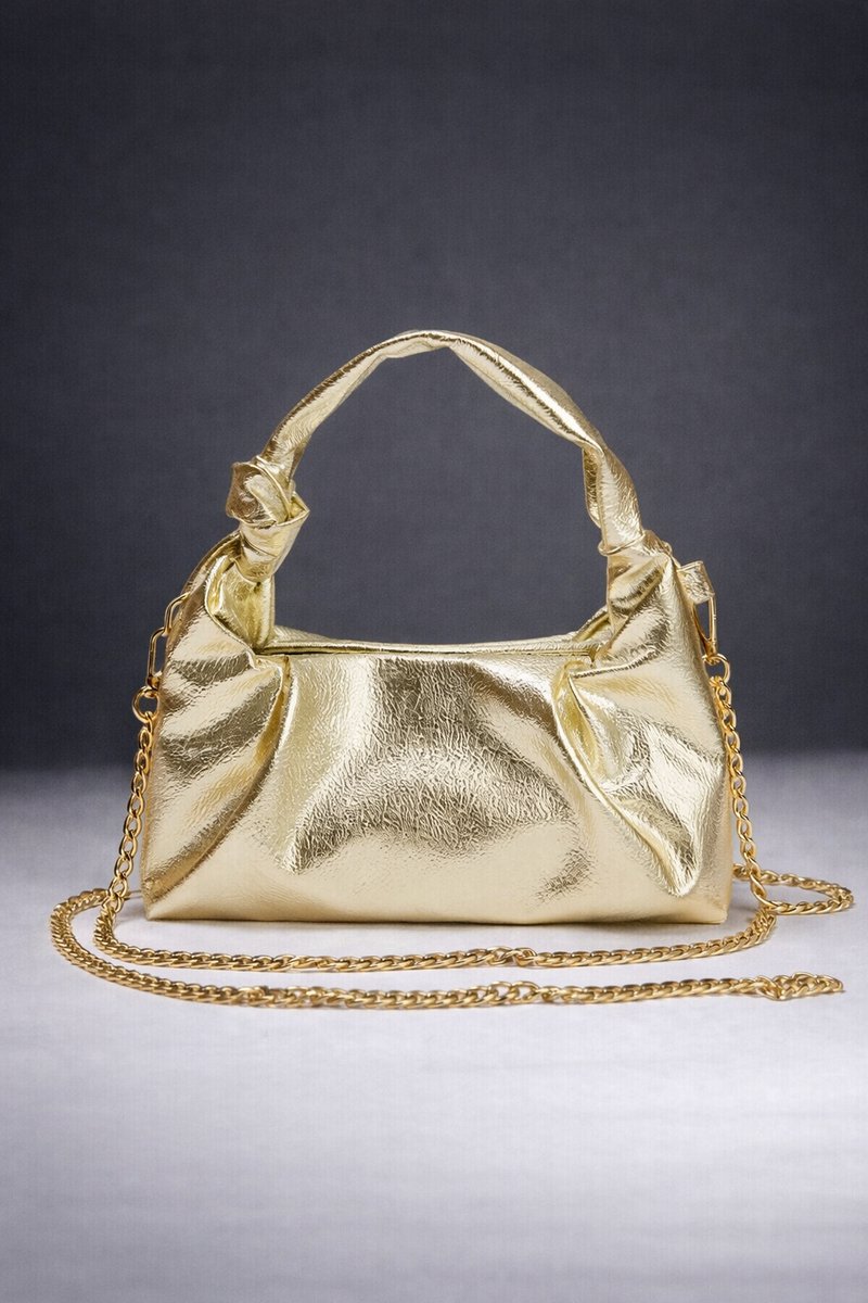 Worldstar Products © Dames Schoudertas Goud Met Gouden Ketting Elegante Handtas En Crossbody Tas Compacte Mode Tas Voor Dagelijks Gebruik En Avondgelegenheden