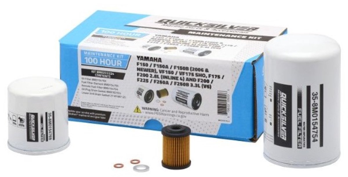Quicksilver Onderhoudskit Yamaha F150 / F150A / F150B (2006+), VF150 / VF175 SHO, F175 / F200 2.8L (Inline 4), F200 / F225 / F250A / F250B 3.3L (V6) (8M0222224)
