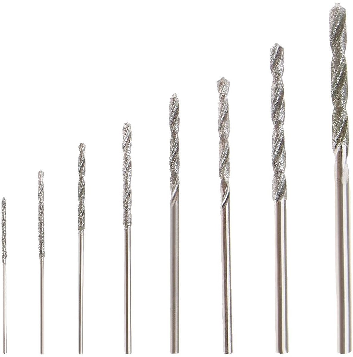 Allecto - Diamond Twist Boor - 8 stuks - Diamantmateriaal - 0,8 tot 3,0 mm - Geschikt voor jade steen, glas, parel en zeeschelpen - Perfect voor ho...