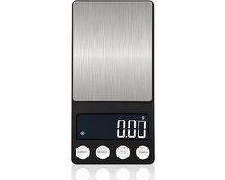 GELLDG Digitale Mini Keukenweegschaal - Precisie Weegschaal 0,01-200g - LCD Display - Meerdere Meeteenheden - Geschikt voor Kruiden, Supplementen en Koffie - RVS Materiaal - 139x71x24mm - Draagbaar Pocket Ontwerp