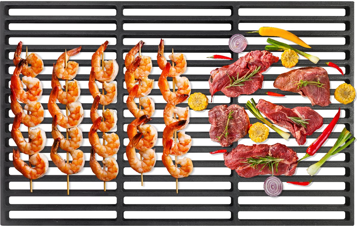 ACXIN Gietijzeren Grillrooster 60x40 cm - Geëmailleerd - Gas&Houtskool