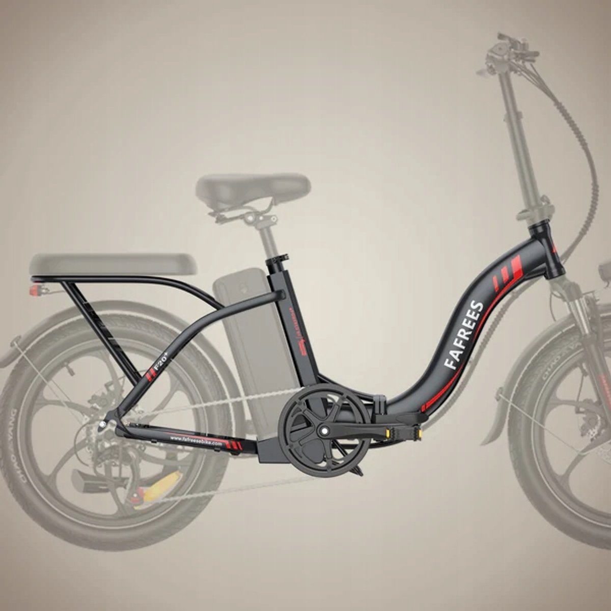 Fafrees F20+ Opvouwbare E-Bike 25km/h 20Ah Accu 250W Motor 90km Bereik Opvouwbare Elektrische Fiets 7 Versnellingen Shimano, 20x3.0 Dikke Banden, Mechanische Schijfremmen, Voorvering, LED Verlichting, Bagagedrager thumbnail 4