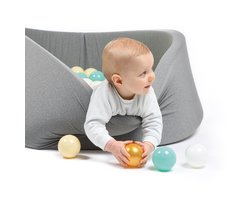LUDI - Ballenbak met 100 ballen - Ballenbad - Zachte rand - Diameter 90 cm - Babyspeelgoed - Peuterspeelgoed - kleuterspeelgoed - vanaf 6 maand