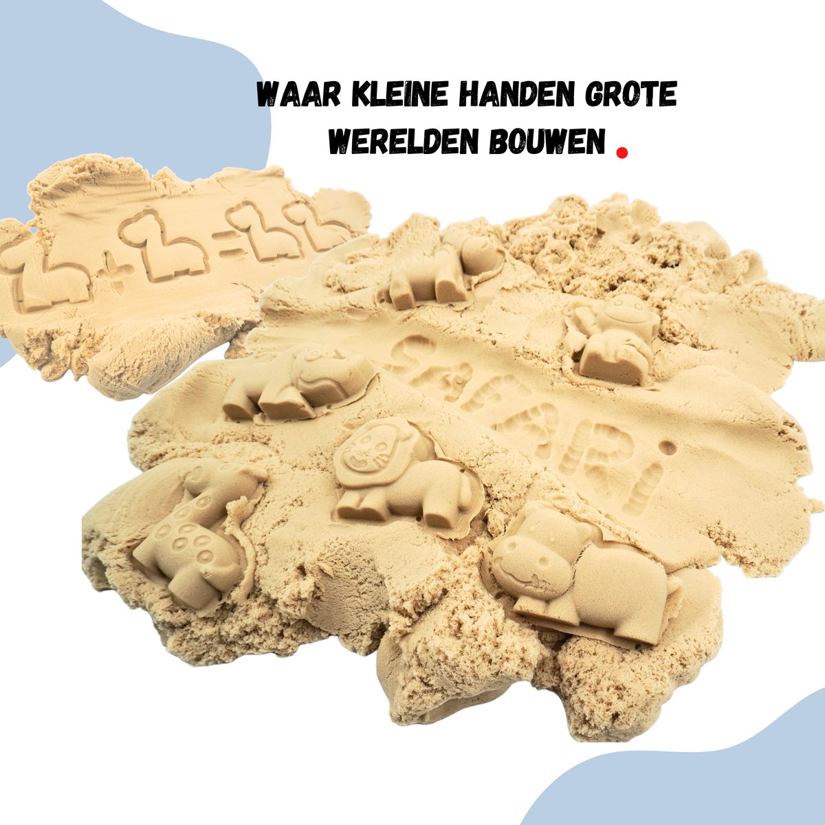 Sand Mania® kinetisch zand - 3 KG - inclusief Speel- & Opbergbak - Beige / Naturel - Sensorisch Speelzand voor Kinderen — afbeelding 4