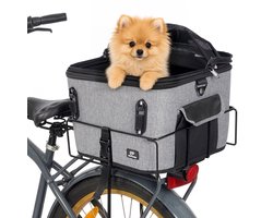 Jake and Jacky Hondenfietsmand - Fietsmand Hond Achterop - Hondenmand Fiets - Autostoel Hond - Kleine Hond max 12 kg - 35x30x31 cm