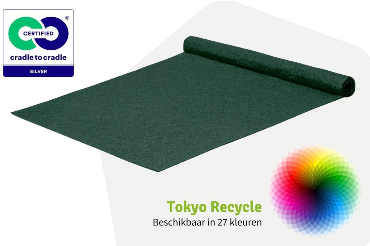GJ Floors - Budget loper Tokyo Recycle | Donkergroen - Breedte x Lengte: 1 meter / 3 meter