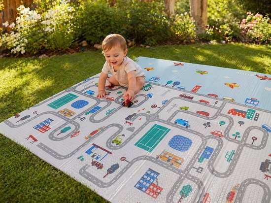 ComfyKidz® Speelmat Baby Opvouwbaar 200x150 cm – Dubbelzijdig XPE Schuim – BPA Vrij – Binnen en Buiten – Inclusief Luxe Opbergtas — afbeelding 5