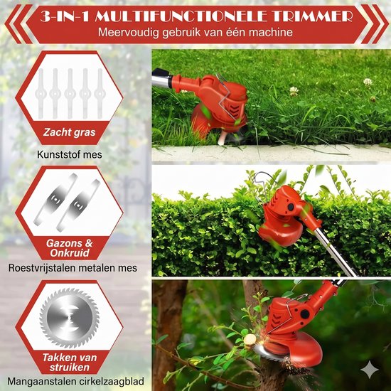 Traumheim®Kantenmaaier - Grastrimmer - 18V - 25cm - automatische draadtoevoer| van Merkloos	 — afbeelding 2