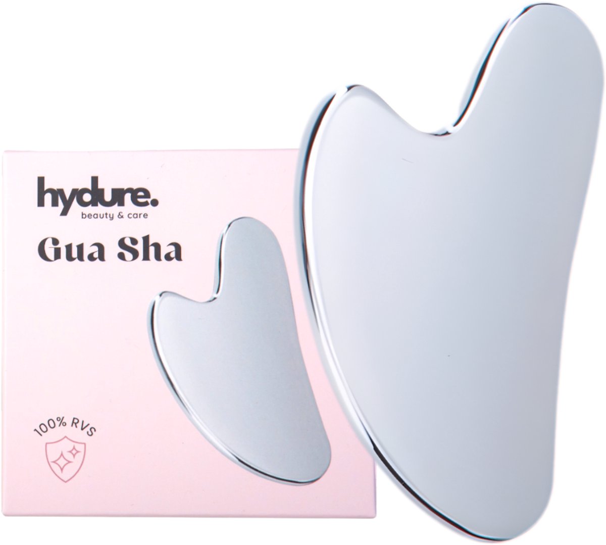 Hydure Gua Sha - 100% Stainless Steel - Alternatief voor Gezichtsborstel - Metaal - 1 stuk