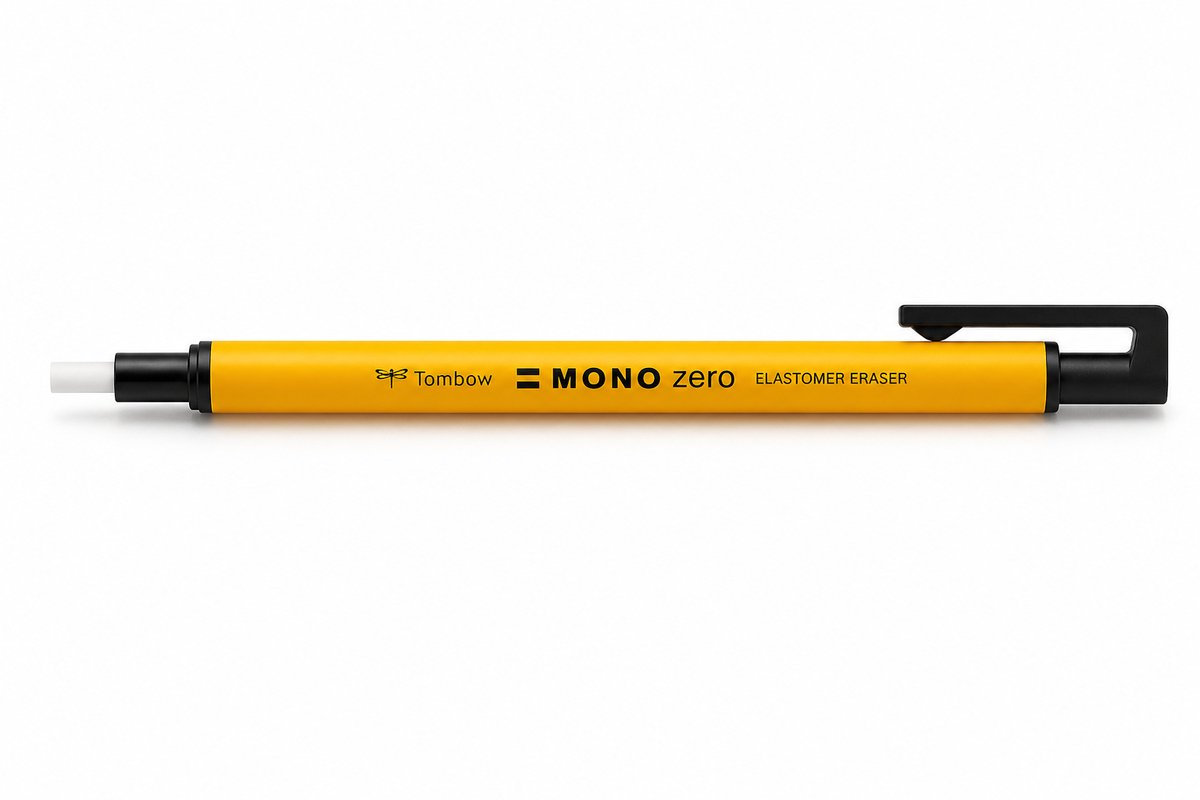 Tombow Mono Zero - Gumvulpotlood - Ronde gum - 2,3 mm - Precisie Wissen - Neon Oranje