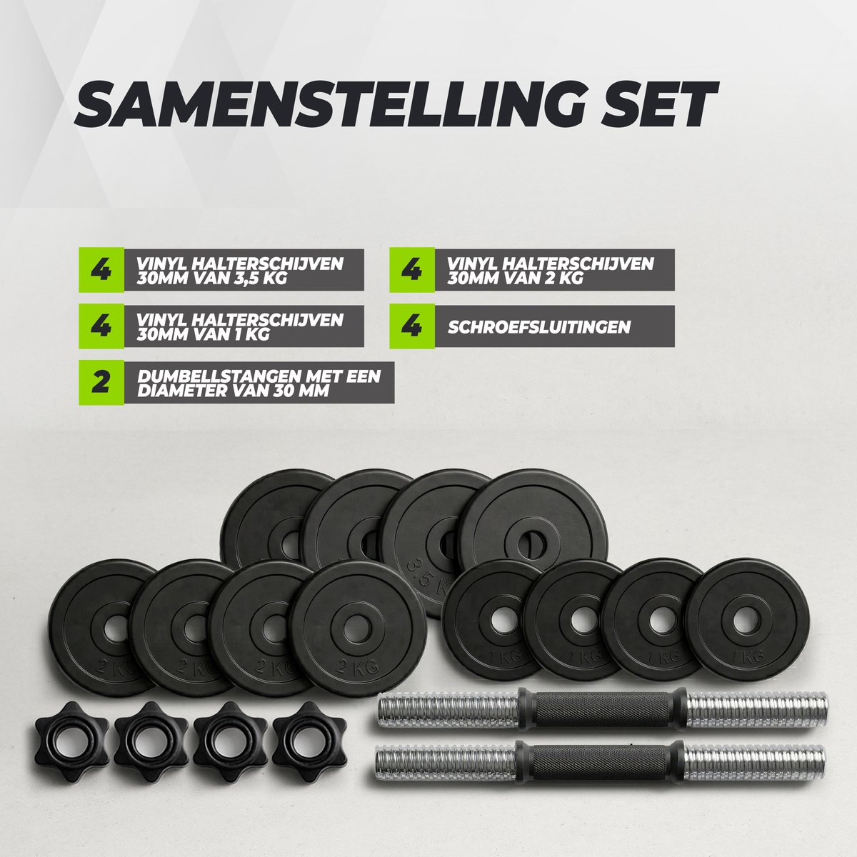 VirtuFit Verstelbare Dumbbell Set 28 kg - Vinyl - 2 x 14 kg Dumbbells - Gewichten Set - Halterset - Dumbells - Voor Krachttraining – foto 7