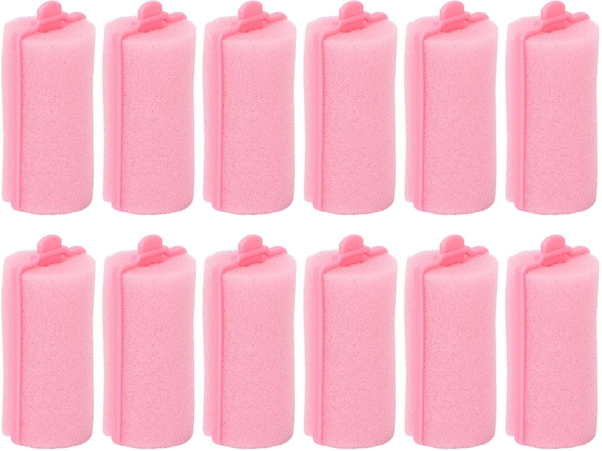 Cuhostki 16 Stuks Schuim Haarrollers - Roze - Zonder Hitte Krullen - 3.0