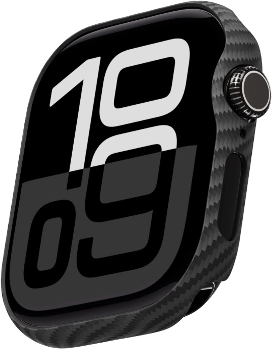 PITAKA Air Case Geschikt voor Apple Watch 11/10 42MM - Ultra Dun Hoesje - 600D Aramidevezels - Zwart/Grijs