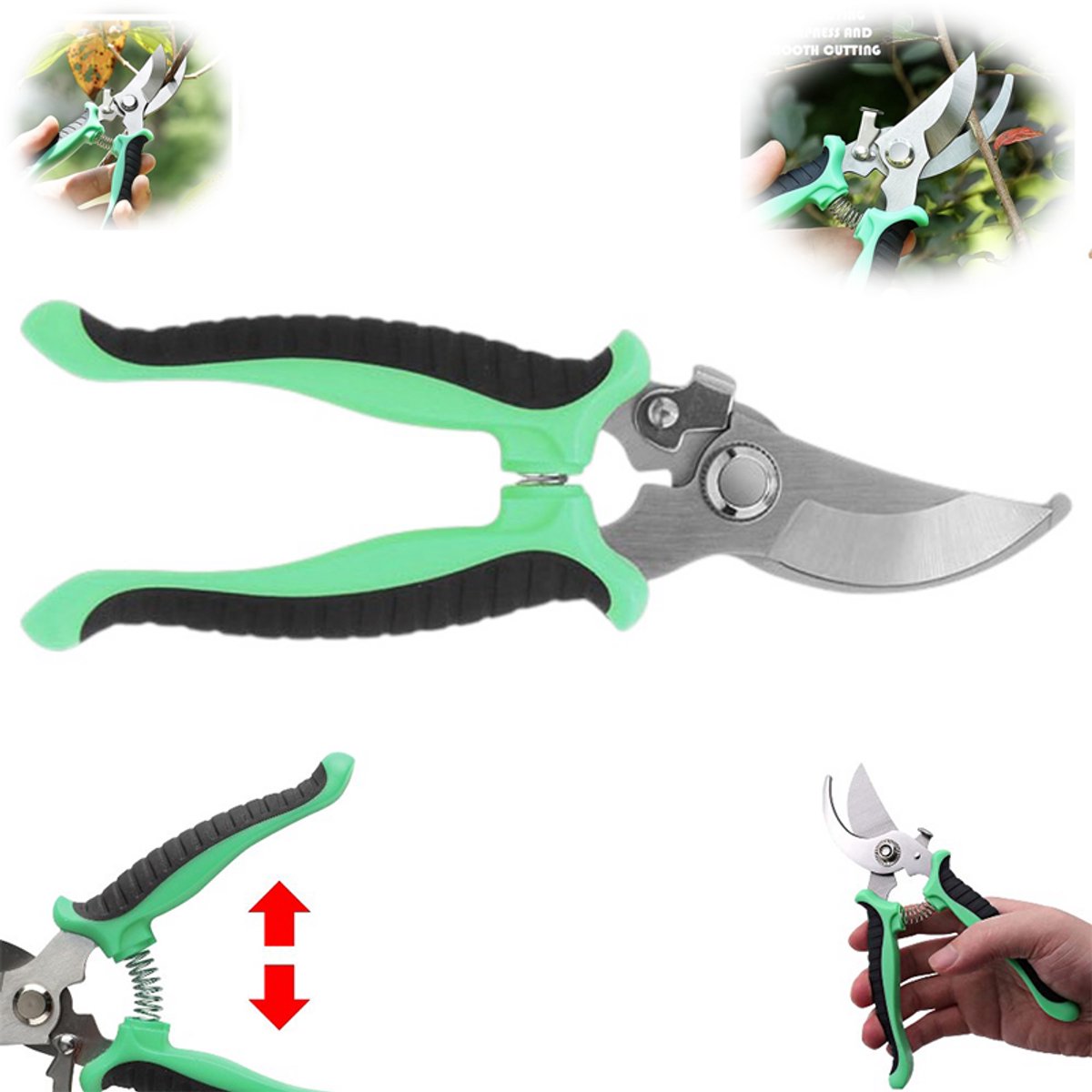 Tuinschaar - Fruitboomschaar voor buiten - Tuinschaar voor thuisgebruik - Groen - Tuinschaar - Snoeischaar voor de tuin - Handsnoeischaar - Lichtgewicht handsnoeischaar - Geschikt voor tuinieren en plantenverzorging