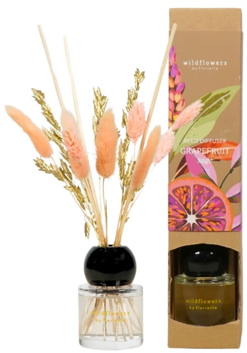 Diffuser met Droogbloemen Grapefruit Sage - 50ml