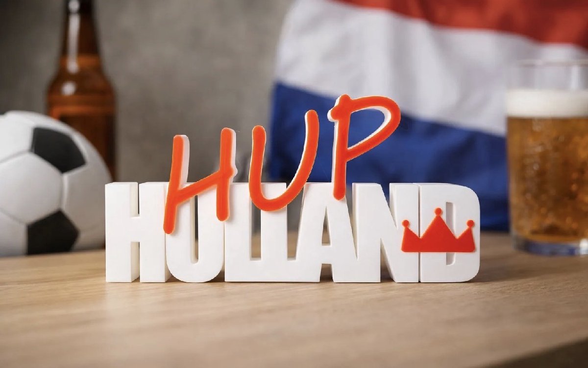Hup Holland Decoratie Beeld – Oranje Voetbal Supporters – 20 cm – Tafeldecoratie EK/WK