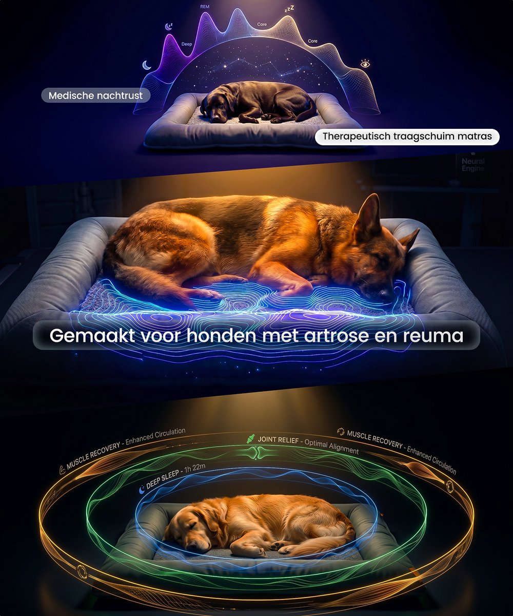 Happysnoots Orthopedische Hondenmand XXL - 10cm Koudschuim thumbnail 3