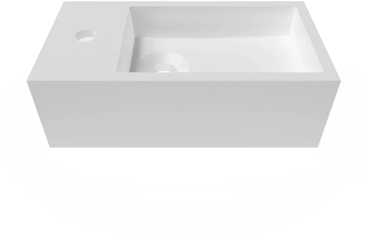 DutchLine - Solid.Surface Fontein - Mat Wit Links - 440x220x120mm