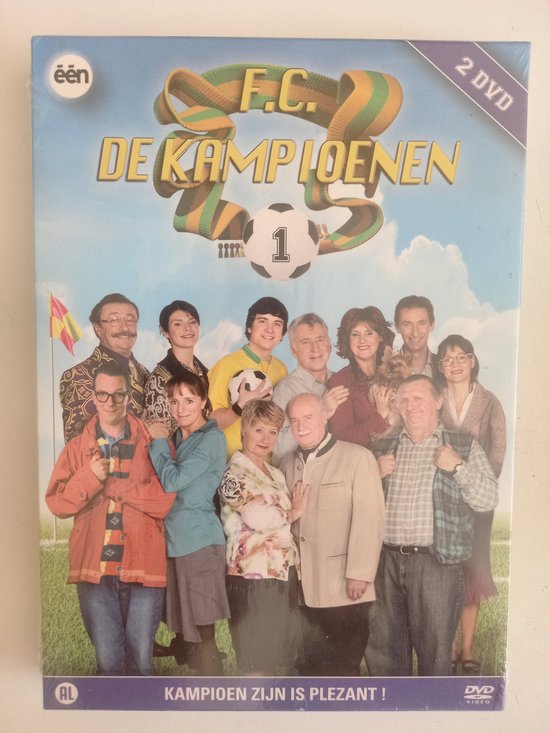 DVD hoes van F.C. De Kampioenen met 22 spelers en een sjaal.