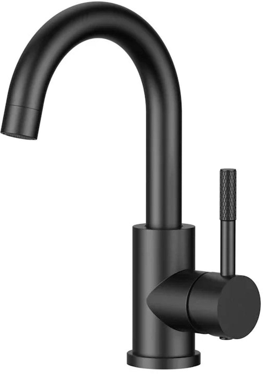 DutchLine - Round S-Grip Wastafelkraan – Mat zwart