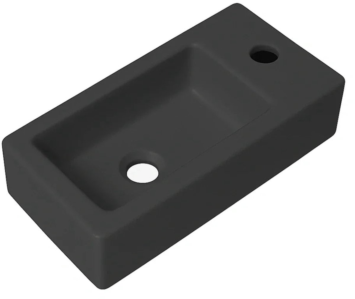 DutchLine - Crea Mini Fontein - Mat Zwart - Kraangat Rechts