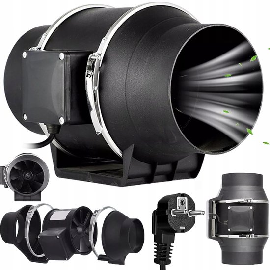 Foto: Buisventilator afzuiger kanaalventilator pijpventilator 80w 540m h 300pa hoge statische druk abs waterdicht laag geluid voor kelder kas werkplaats